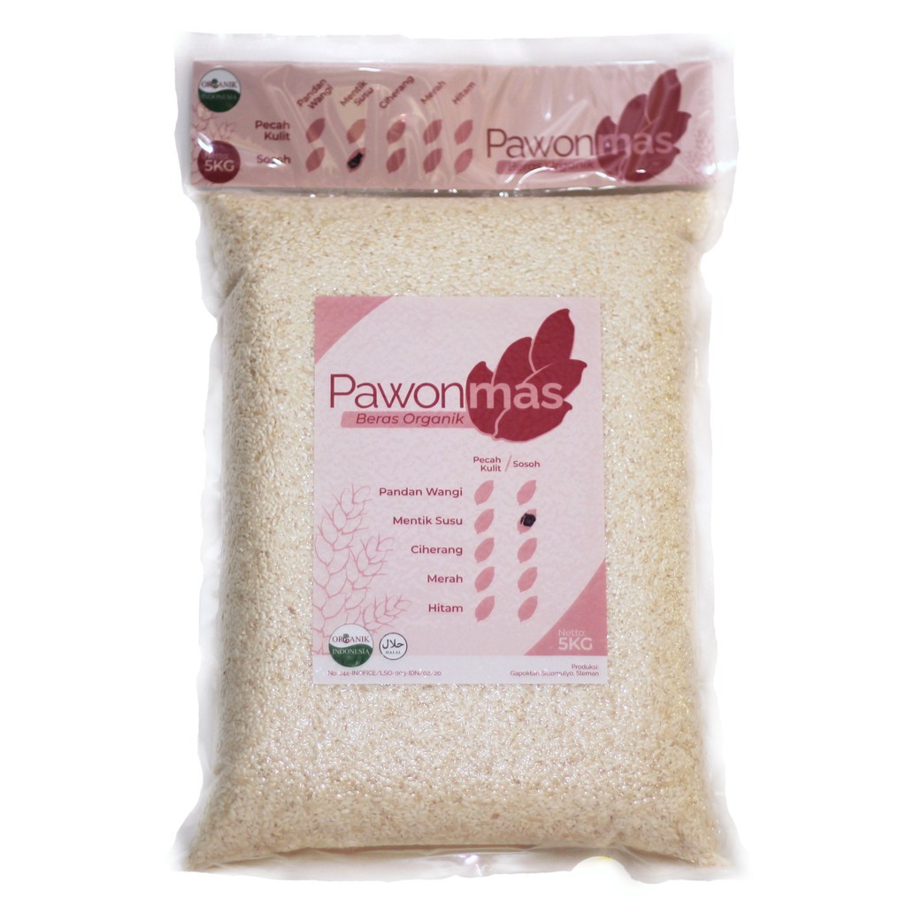 

Pawonmas Beras Mentik Susu Organik Sosoh [5kg] Beras Jepang Indonesia Mentik Wangi Mpasi Sushi