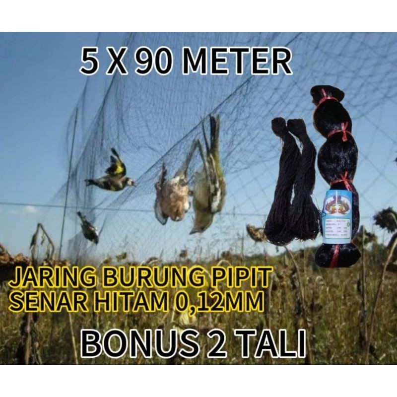 JARING BURUNG SAWAH,JARING BURUNG PIPIT,JARING BURUNG EMPRIT DLL.SENAR HITAM BONUS 2 TALI