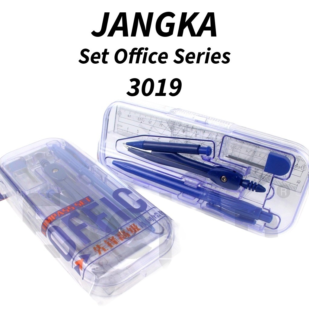 

❤️️Jangka + Penggaris Set Office 3019 / 1set jangka isi 7❤️️