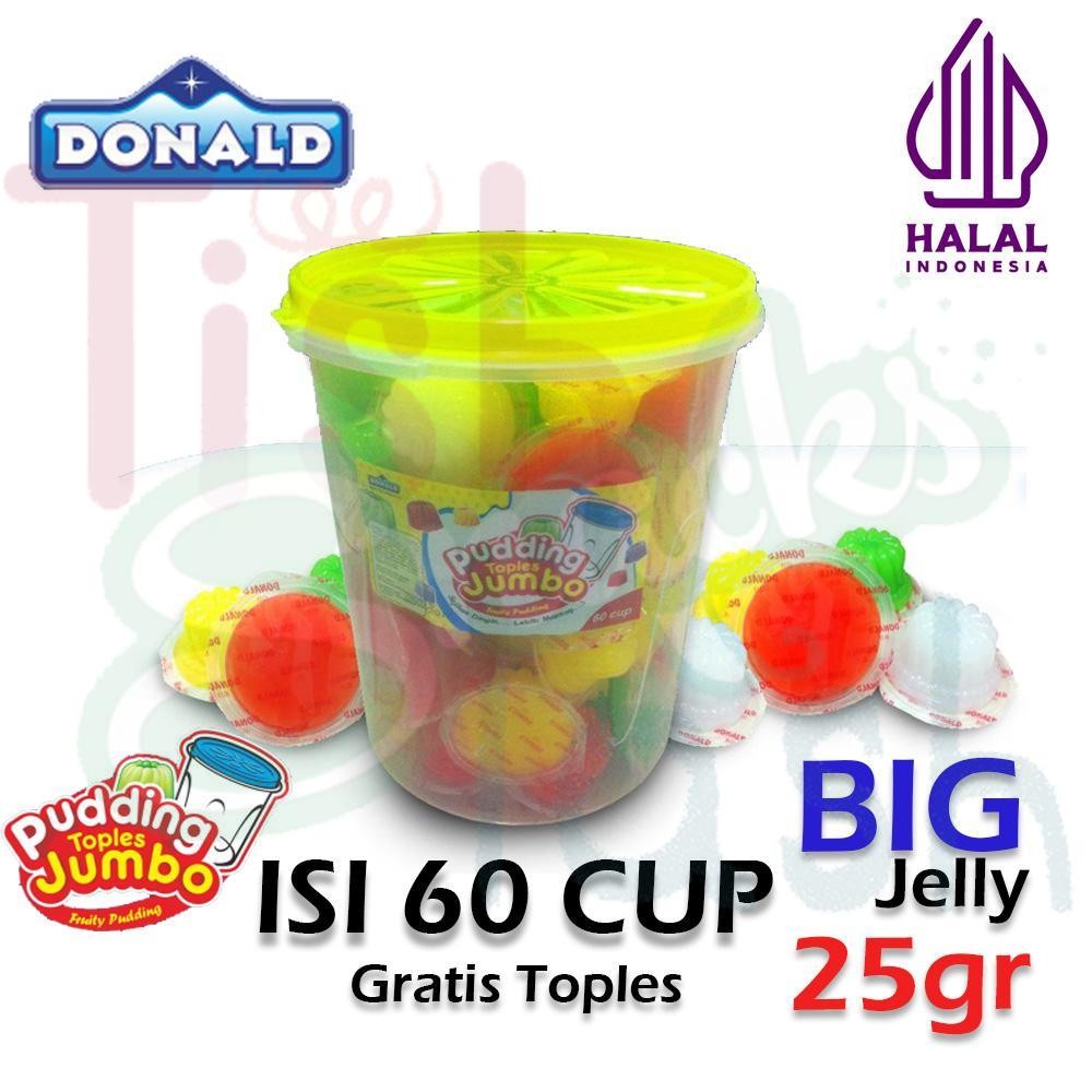 

Donald Pudding Jumbo 25gr 60 Cup GRATIS TOPLES Mangga Stroberi Leci Anggur HALAL Indonesia BIG Jelly