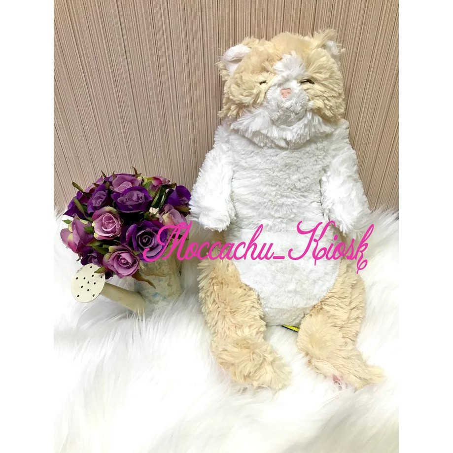 Terbaru Boneka kucing tidur sunlemon/Sunlemon Plush Doll Knee Cat Sleeping - Cream