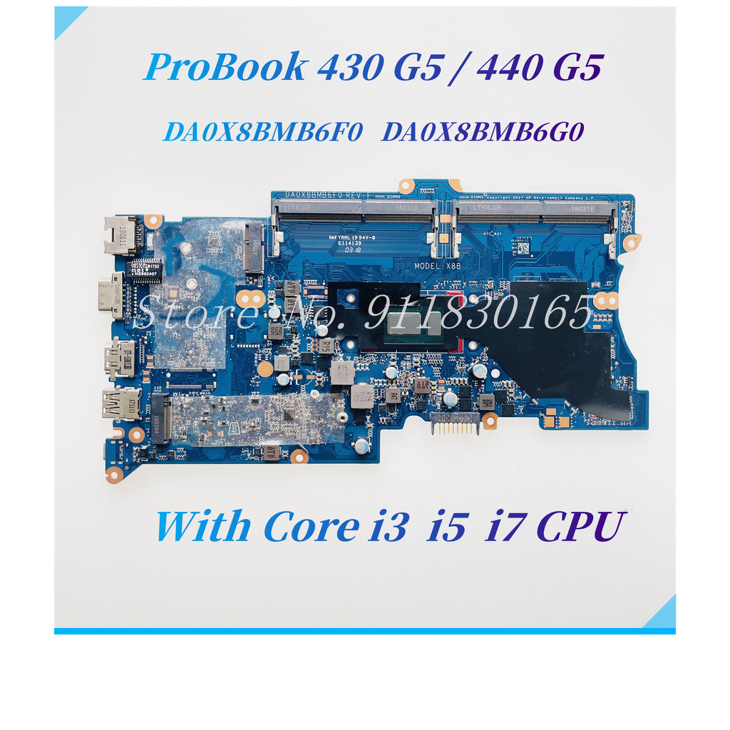 DA0X8BMB6F0 DA0X8BMB6G0 For HP ProBook 430 G5 440 G5 Laptop Motherboard With 3865U 4405U Core i3 i5 