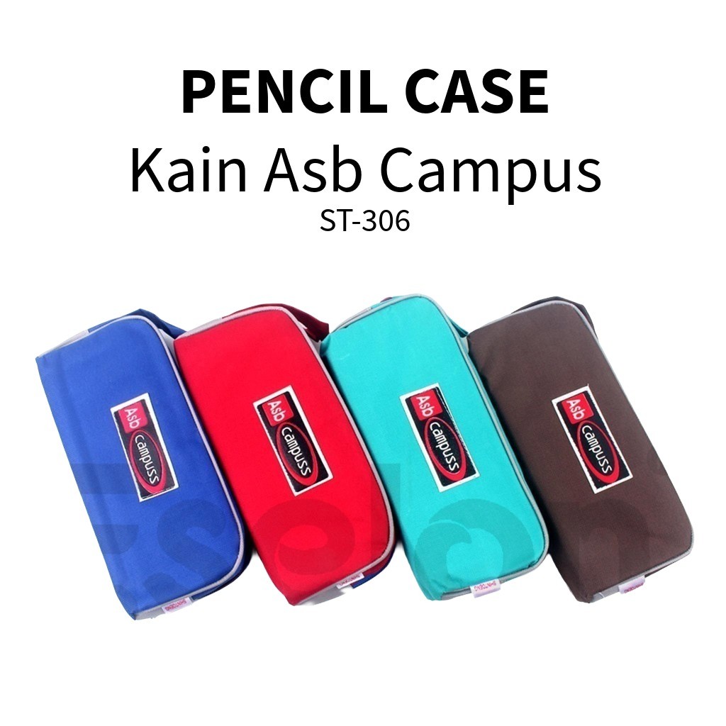 

♚Kotak Pensil Kain Office ST-306/ Tempat Pensil Campus polos♚
