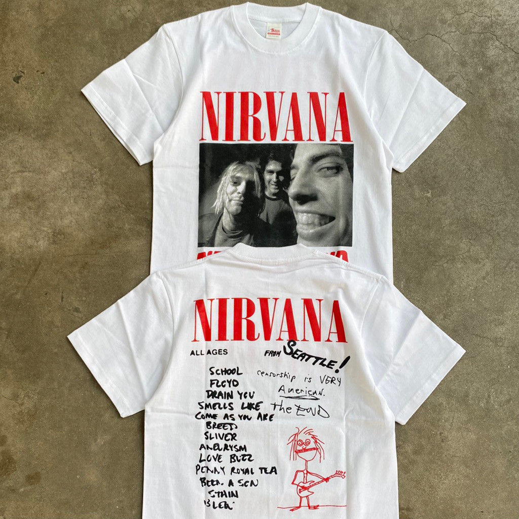 Nirvana - Nevermind Tshirt - White | Baju Nirvana COD