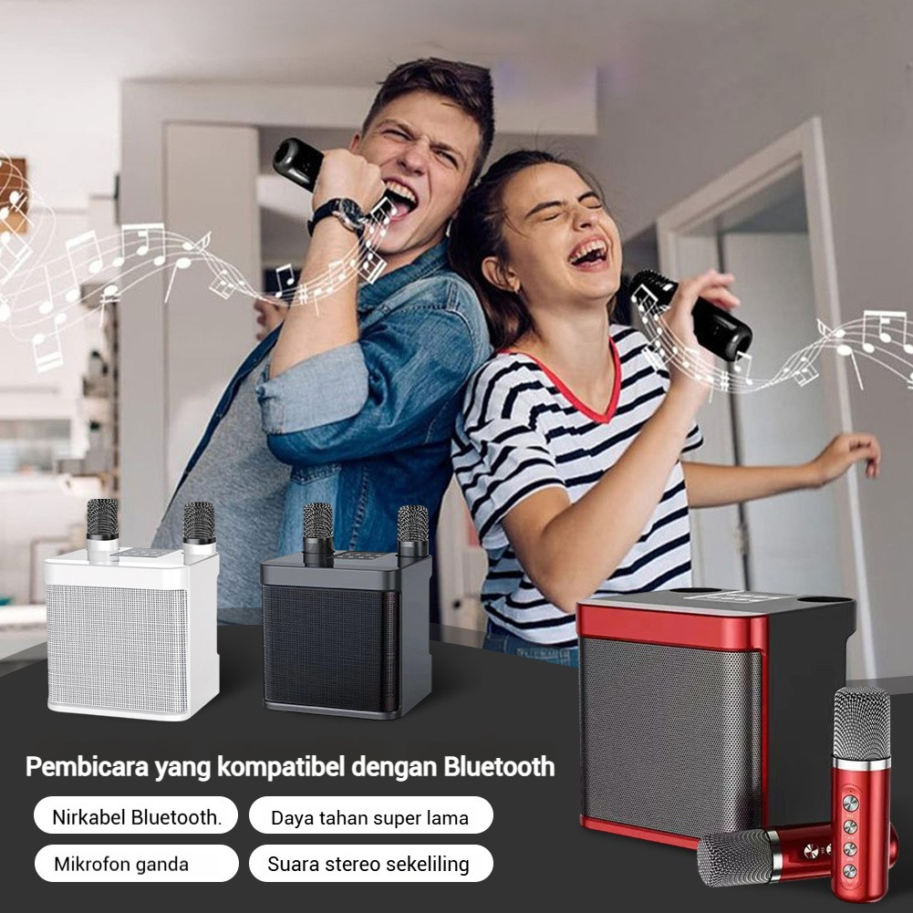 YS203 Speaker Karaoke Bluetooth Luar Ruangan Wireless Speaker Aktif Full Bass Subwoofer Stereo