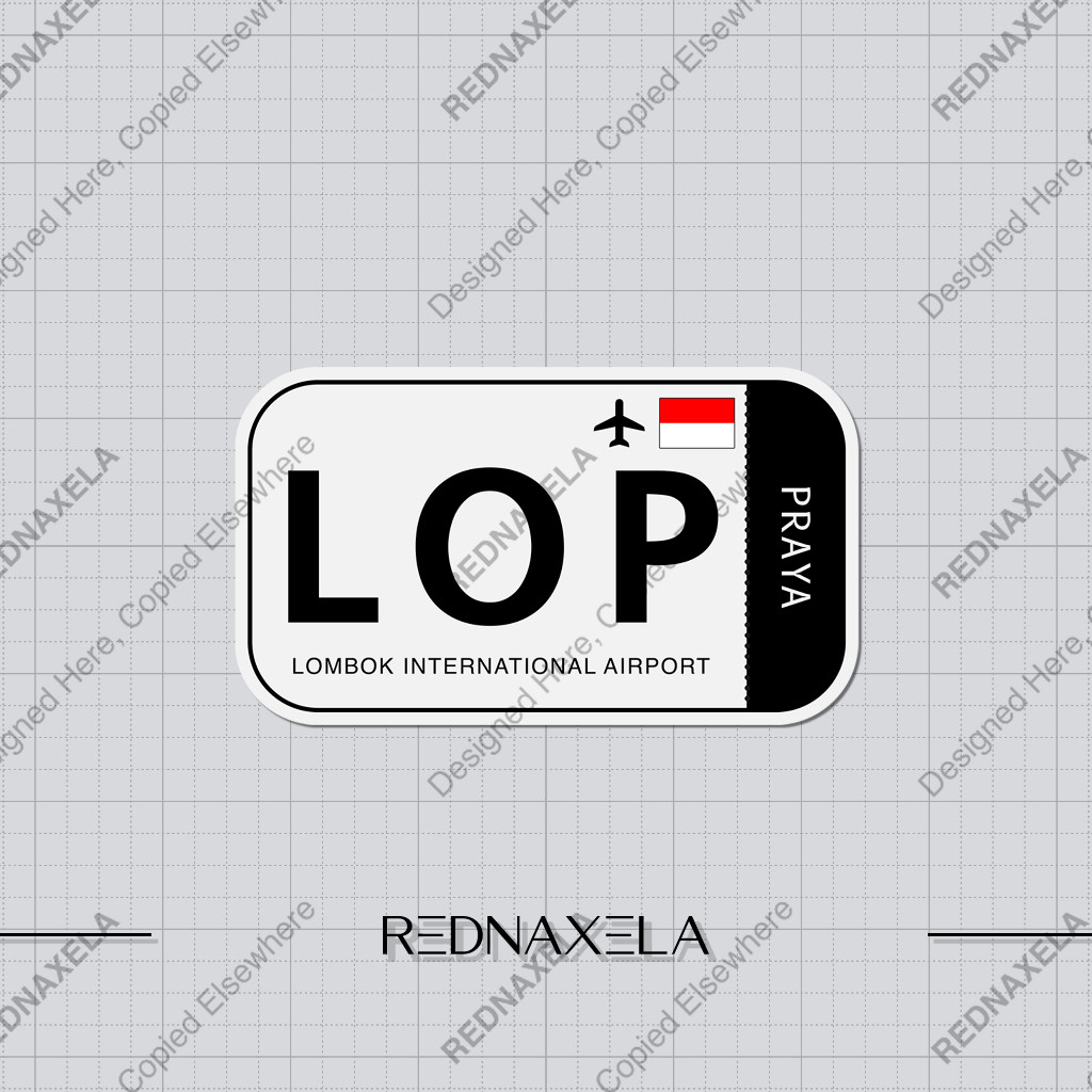 

Stiker Vinyl Lombok Praya Int'l Airport Code LOP Sign Sticker