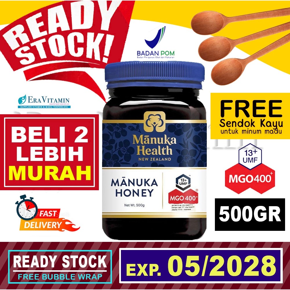 

NEW [BPOM] Manuka Health MGO 400 - (500g) madu Manuka Honey UMF 13