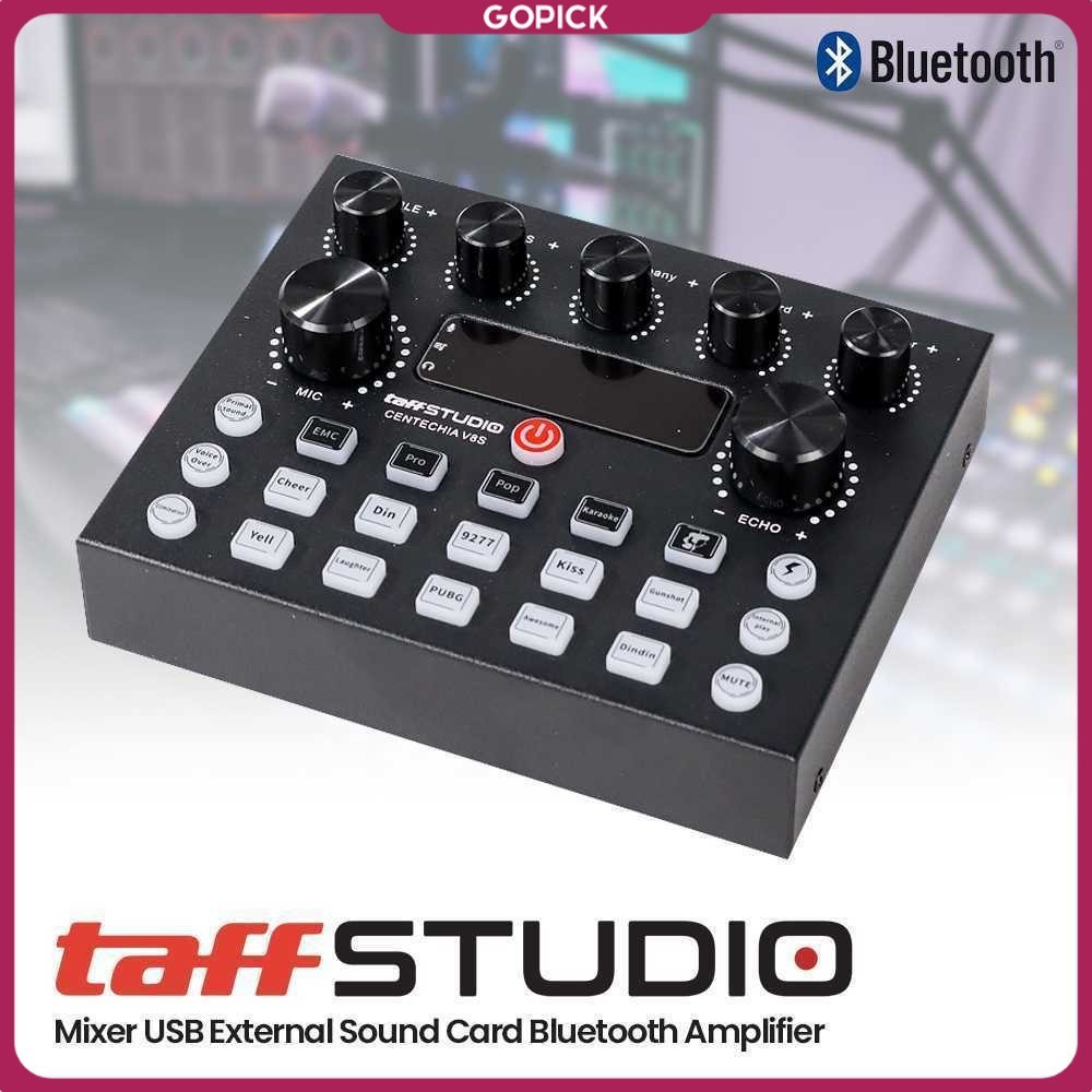 TaffSTUDIO Mixer USB External Sound Card Bluetooth Amplifier - V8S