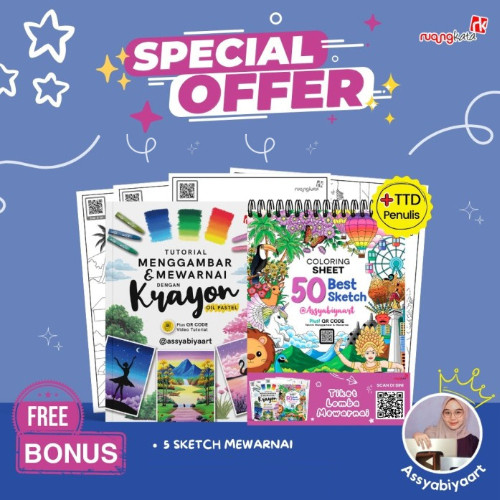 

Buku Tutorial Menggambar & Mewarnai Dengan Krayon Oil Pastel || Coloring Sheet : 50 Best Sketch , Juara 1 lomba Mewarnai