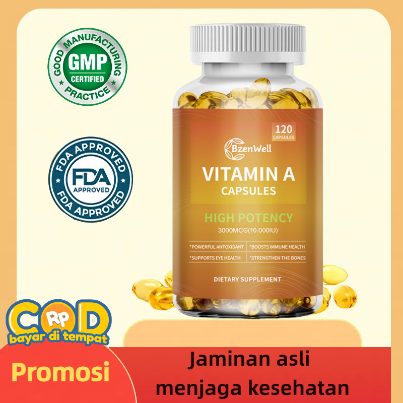 Bzenwell  Suplemen Vitamin A Berpotensi Tinggi 3000mcg (10.000 IU) dari