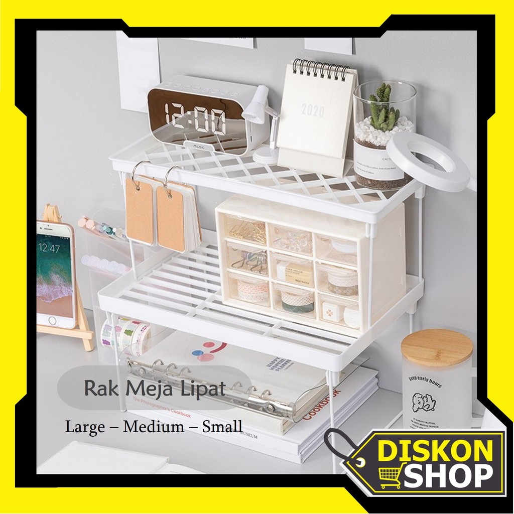 Diskon Shop -  H6726 Rak Meja Lipat Minimalis / Rak Meja Lipat Serbaguna / Rak Meja Lipat Kerja Este