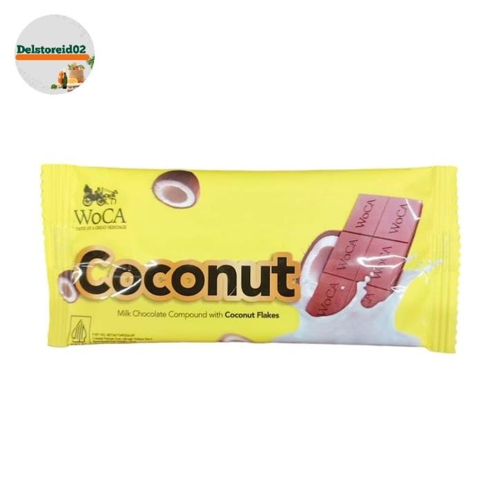 

Woca coconut milk chocolate compound with coconut flakes 25gr