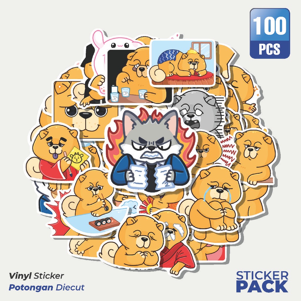 

100 PCS STIKER Stiker Hewan Cat Tao [Kucing] Waterproof Aesthetic- Untuk Laptop, Motor, dan Helm - Paper Stationery Pack