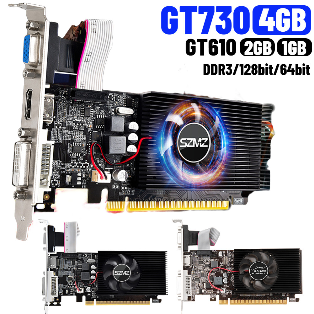 GT730 4GB DDR3 128Bit/64Bit Gaming Video Card with HDMI VGA DVI Port PCI-E2.0 16X PC Graphics Card G