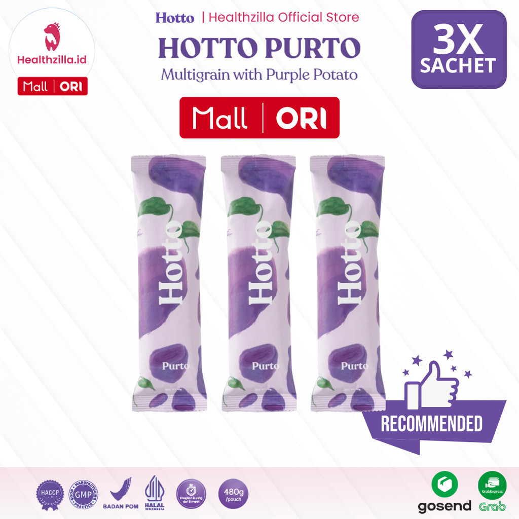 

[Best Seller] PROMO!!! Hotto Purto Oat 3 Sachet Multigrain Oat Natural Organic BPOM