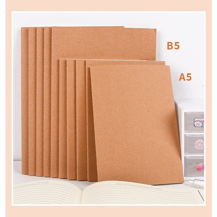 

Set 5 Buku Tulis A5 Tebal Sampul Kraft Buku Catatan dan Latihan OSM-ST0603