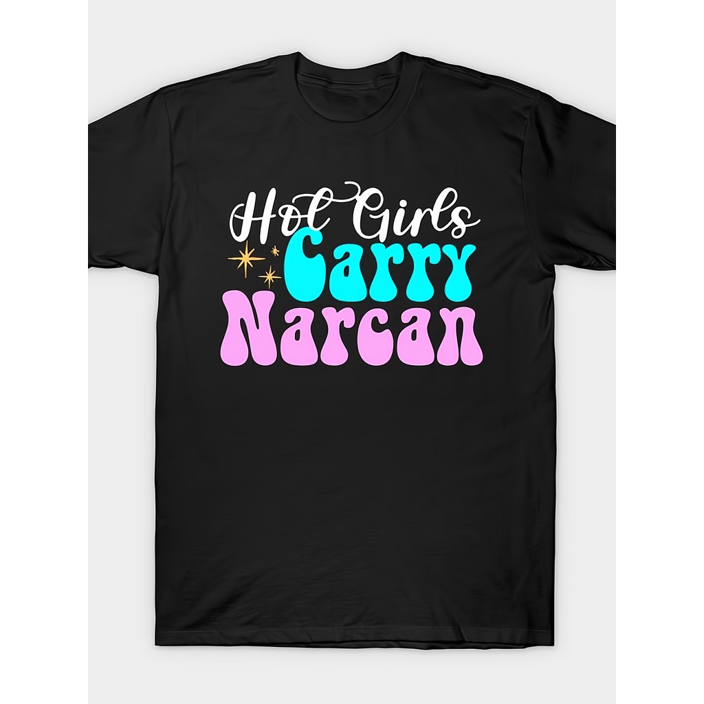 Kaos Desain Tropical Nalgonda - Pakaian Perawat Kesehatan Masyarakat, Hitam dengan Huruf Biru dan Pi