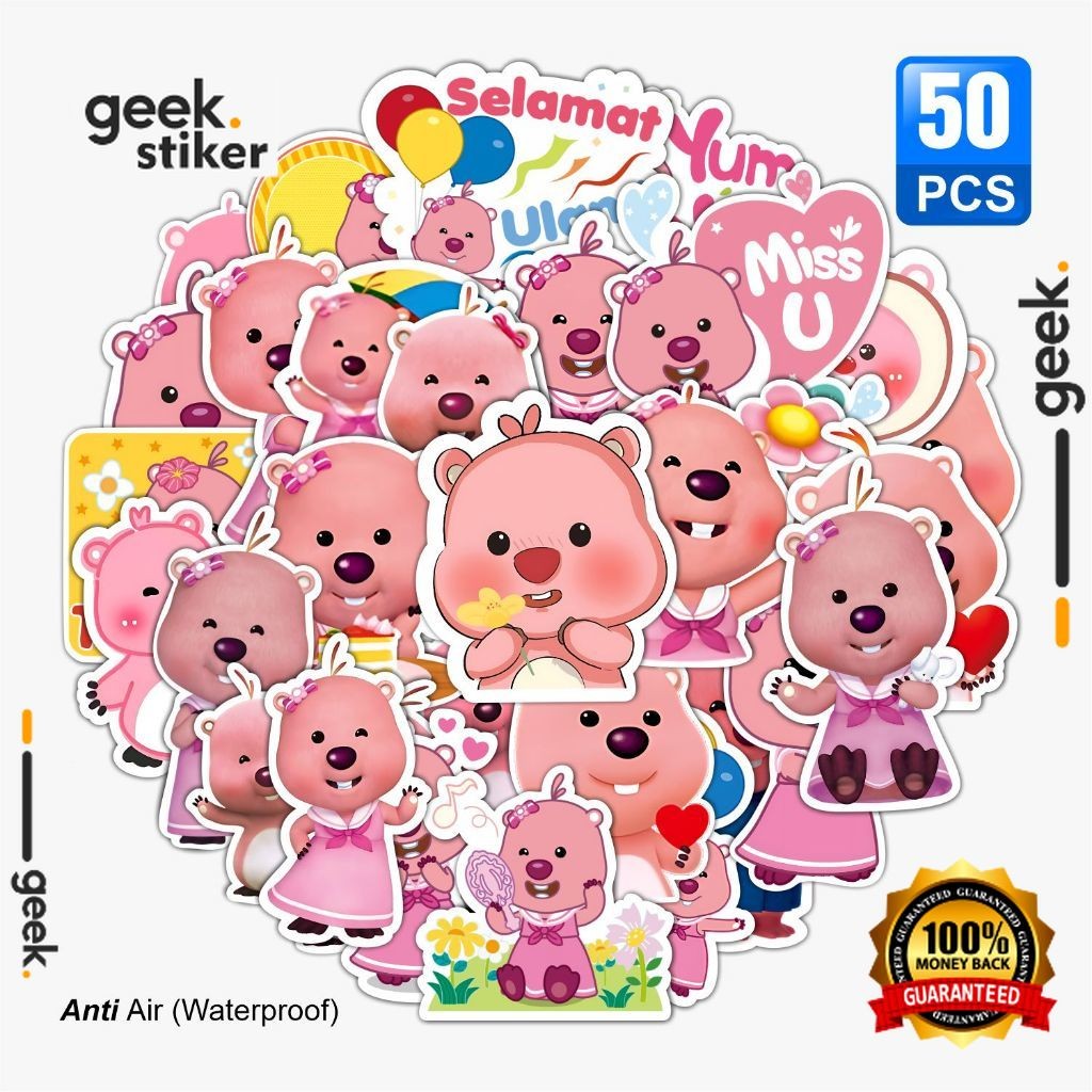 

Stiker Pack Loopy Aesthetic | Stiker Paper Vinyl Waterproof | Stiker Laptop Buku Jurnal Koper Dekorasi