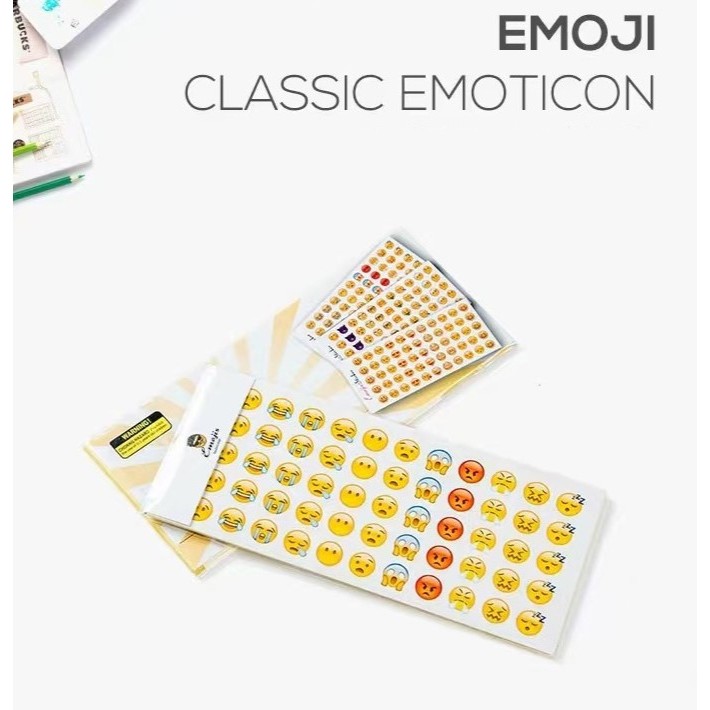 

TERLARIS 660pcs Stiker Emoji mini Sticker Emoji Lucu 12 Lembar