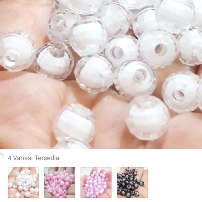 (asian mote) Gratis ongkir  * 100 butir Mote 8mm BOLDU isi /  Mote Akrilik 8mm / Boldu Isi