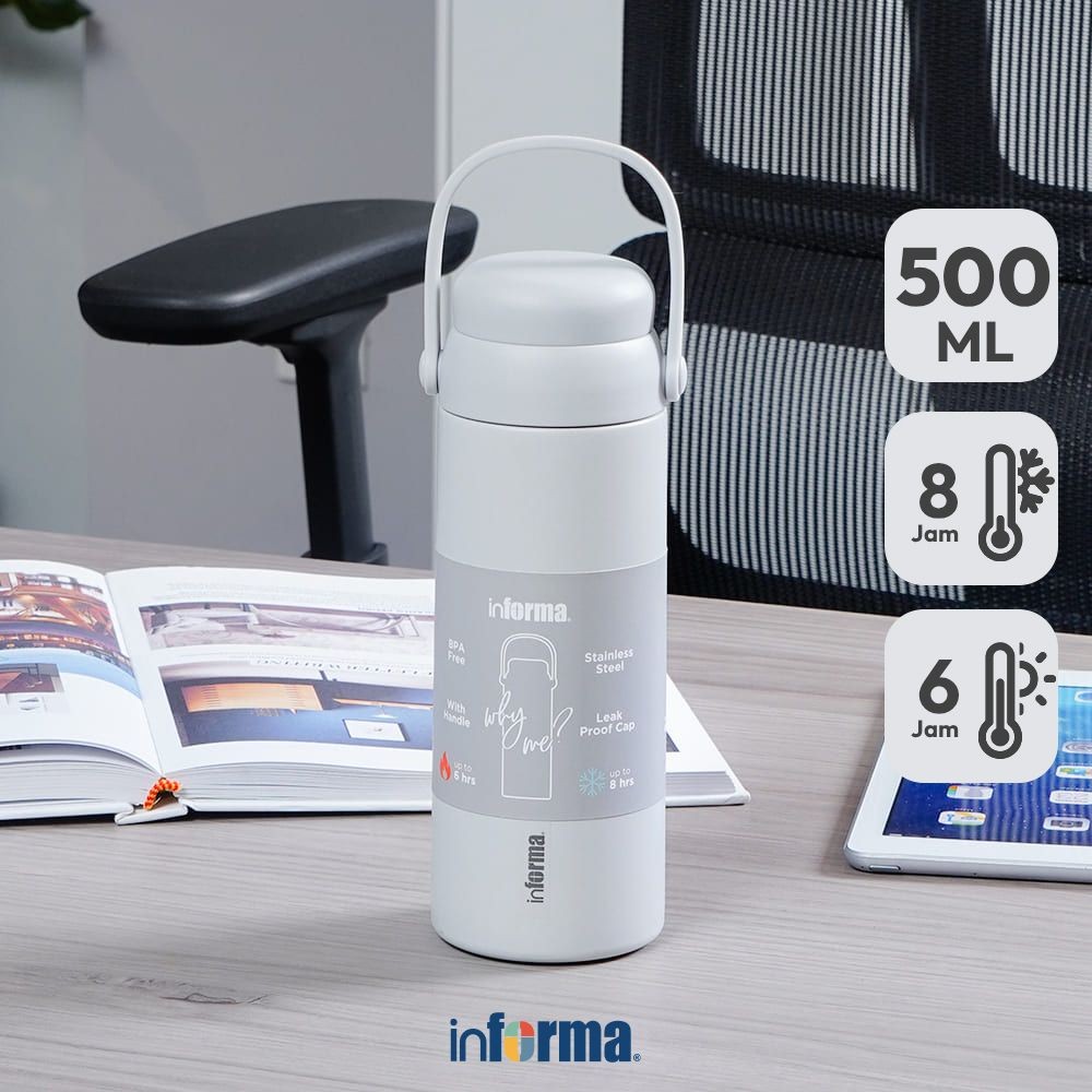 Informa Appetite Beverly Botol Minum Vacuum Stainless Steel 500 ml - Abu-abu Tumbler Botol Air Tempa