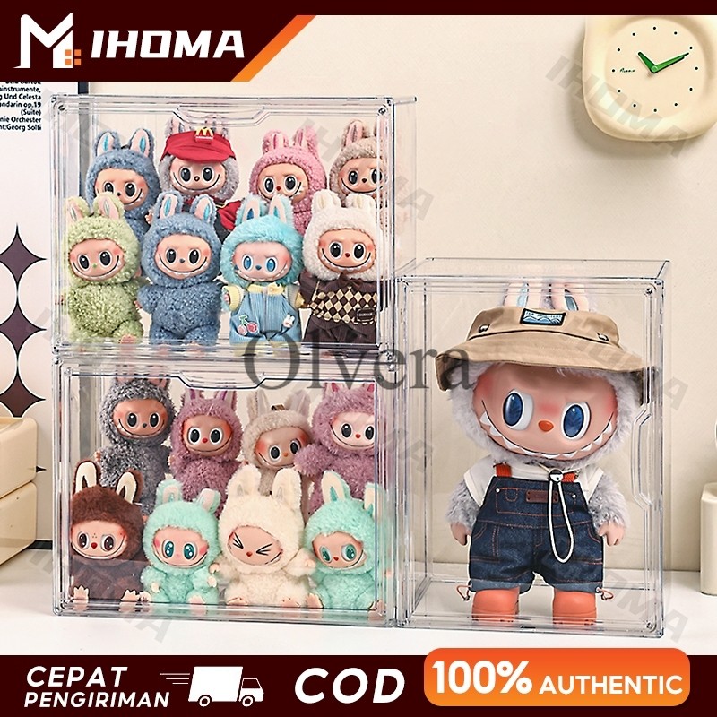 Storage Box Acrylic Tempat Pajangan Kotak Buta Lemari Pajangan Figur Akrilik Transparan Anti Debu Co