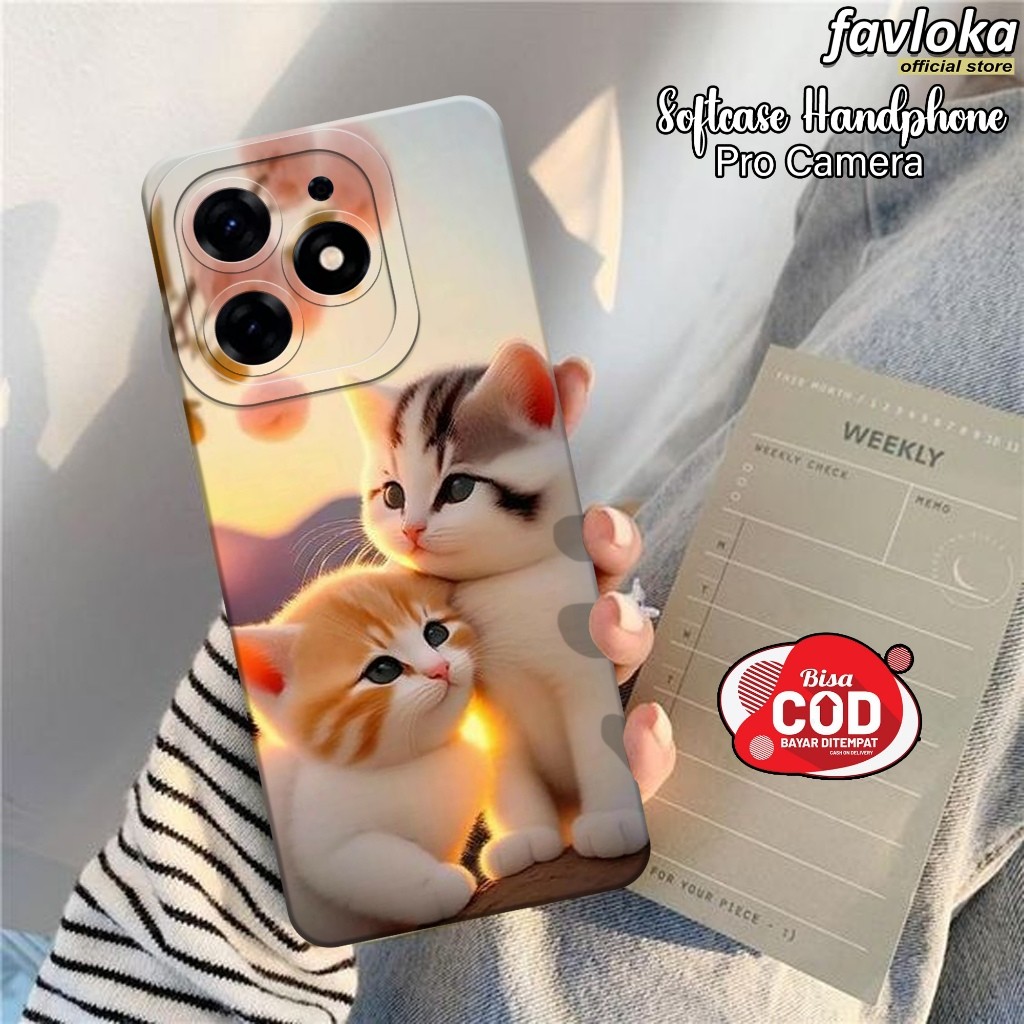 Softcase Hp TECNO SPARK 10 PRO Case TECNO SPARK 10 PRO Terbaru Fashion Case Kucing Cute Casing TECNO