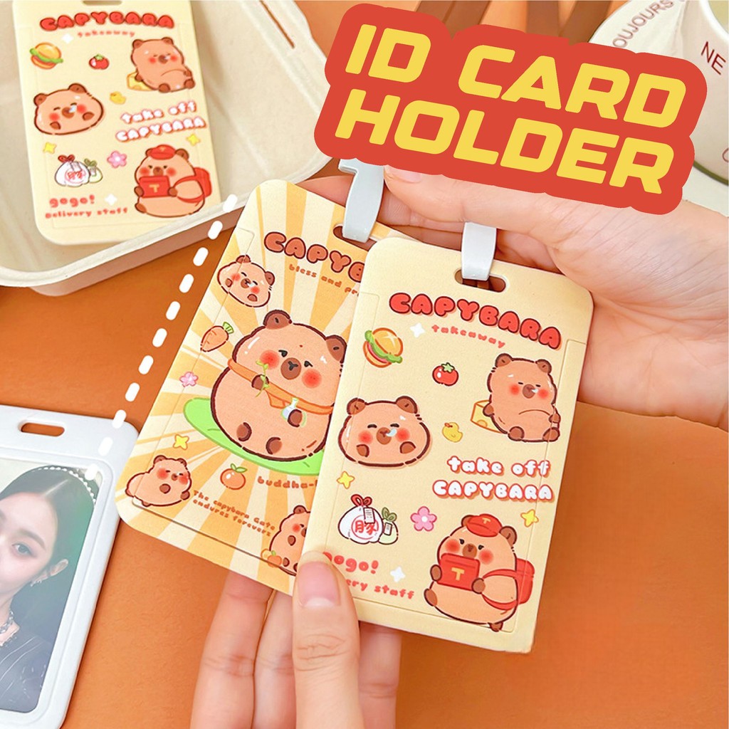 

ID Card Capybara Name Tag Holder Motif Kapibara Tempat Kartu Identitas Akses Tali Lanyard A-CD003