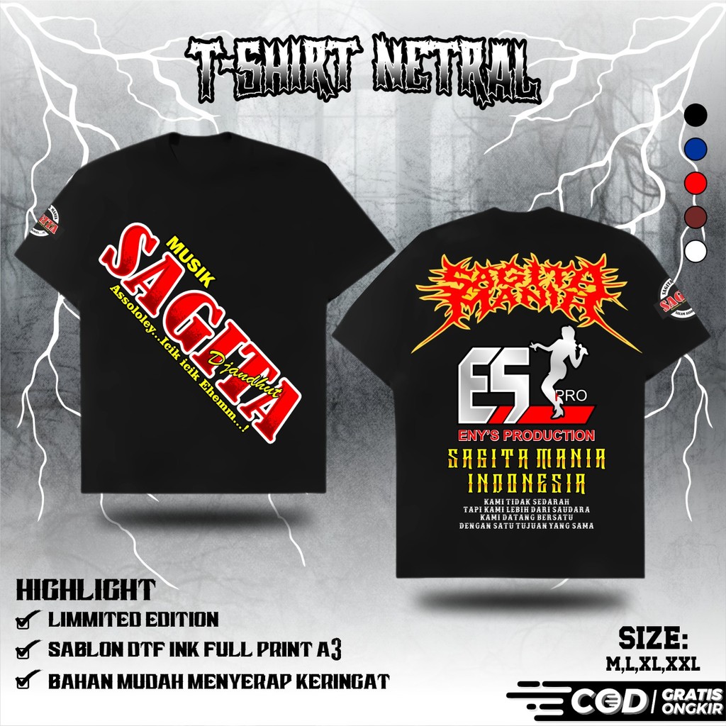 KAOS NETRAL MUSIK SAGITA MANIA KAOS NETRAL TERBARU - KAOS NETRAL BROTHERHOOD - KAOS NETRAL SIMPEL - 