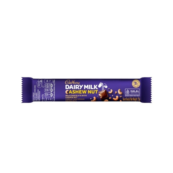

CADBURY DAIRYMILK CASHEWNUT 25 GR
