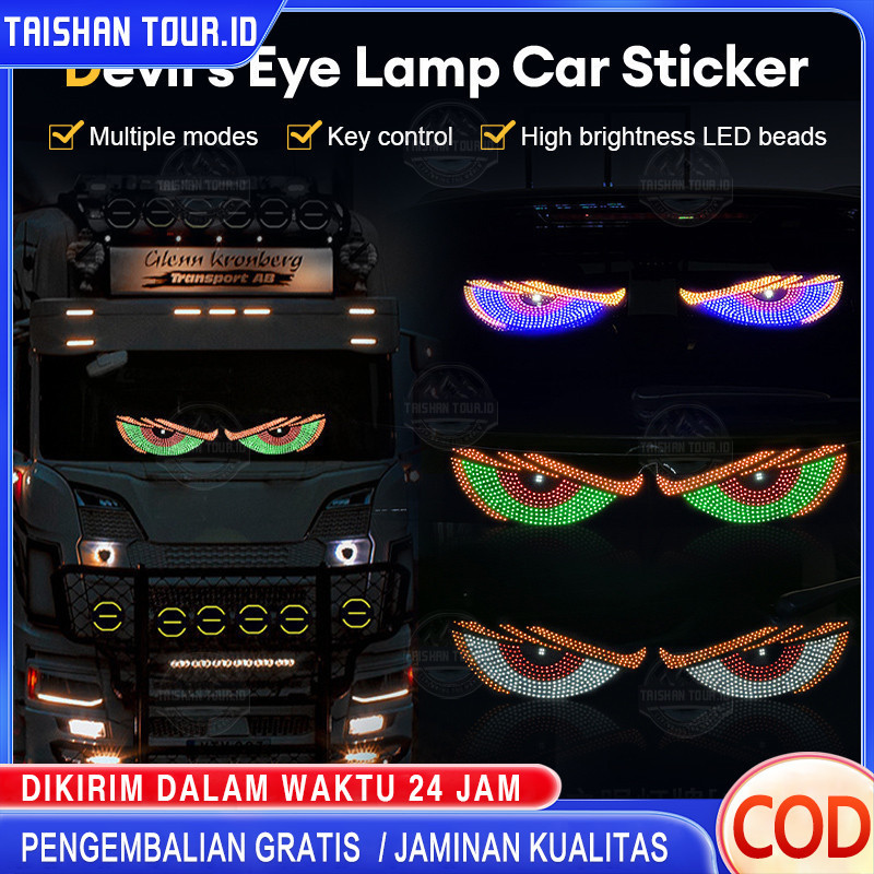 Lampu Devil Eye Merk Multi Mode Layar Tampilan LED Truk Depan Belakang Kaca Depan Mobil