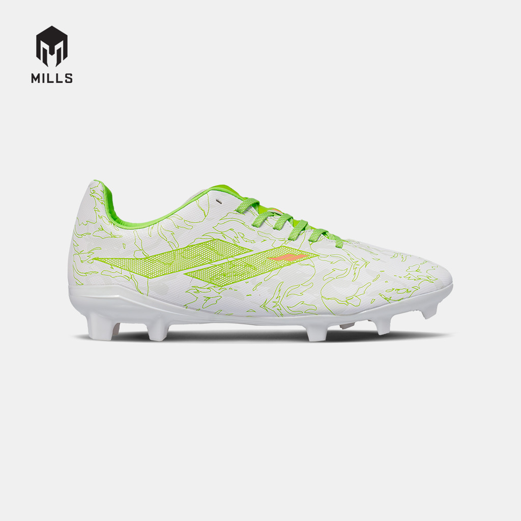 MILLS Sepatu Sepakbola Flame 2.0 FG White / Lime Green 9304808