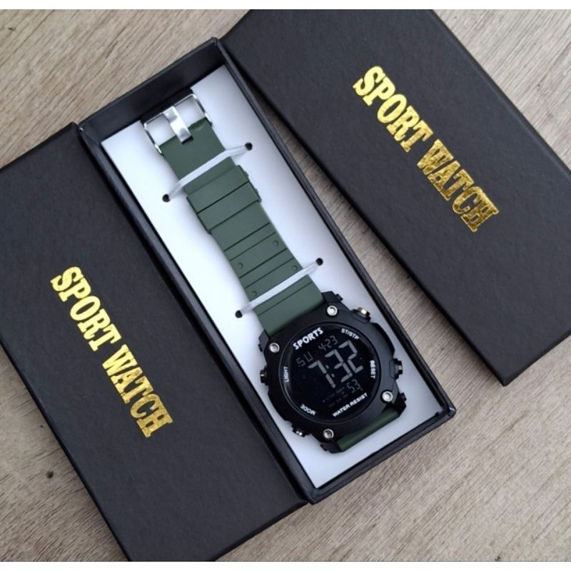 [𝗡𝗼𝘂𝗿𝗮] Jam Tangan Digital Pria Sporty  free box keren dan Kekinian