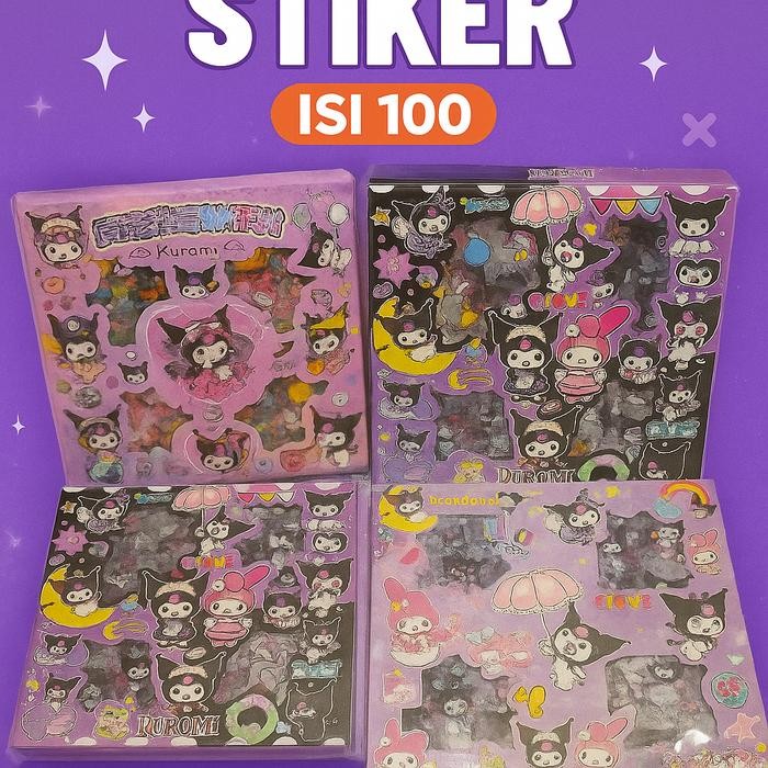 Stiker Anak Anti Air Isi 100 Pcs – Stiker Viral Kartun Lucu Waterproof
