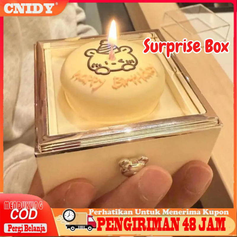 [COD]Kotak Perhiasan Cincin Kalung Kotak Cincin Beruang Ring Box Surprise Box Lilin Ulang Tahun Beru