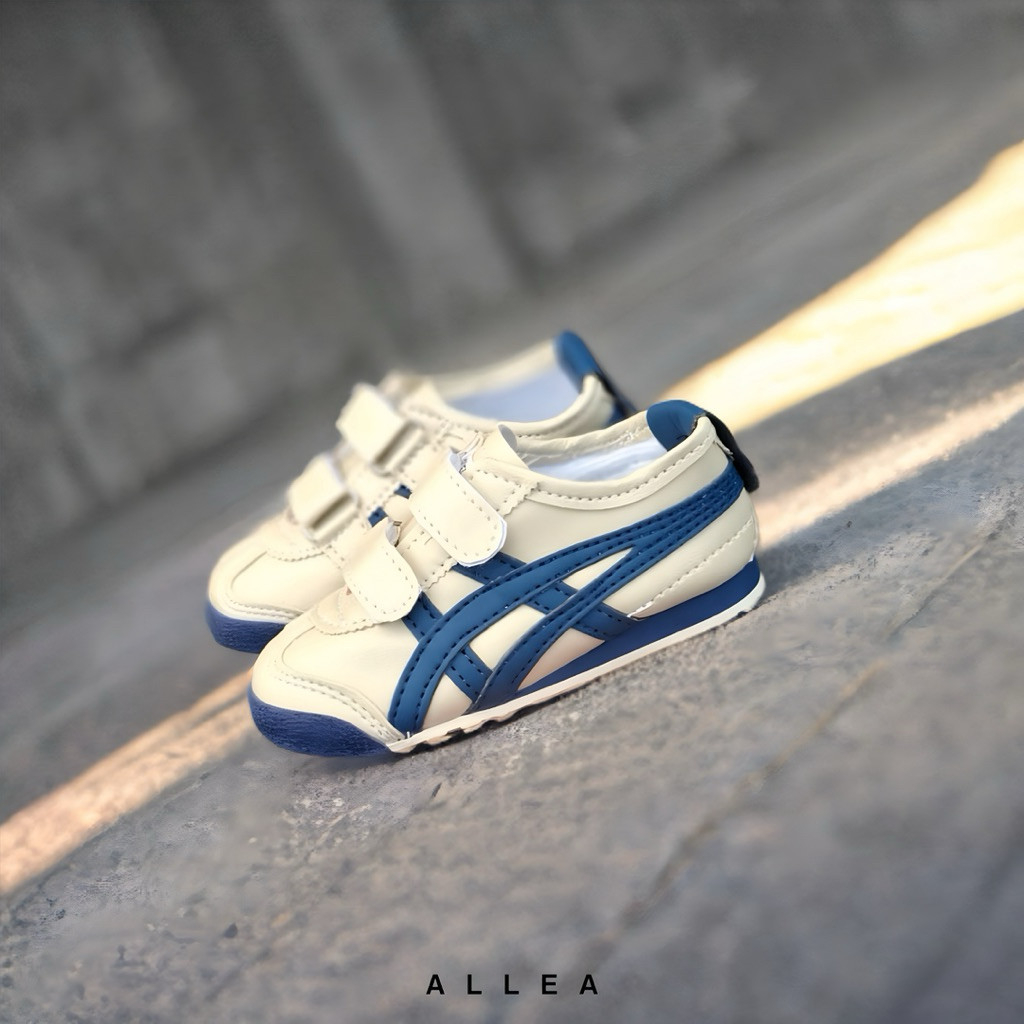 DISCON SPESIAL  Sepatu Onitsuka Tiger Anak UNISEK Pria Wnita Perekat Cream Navy