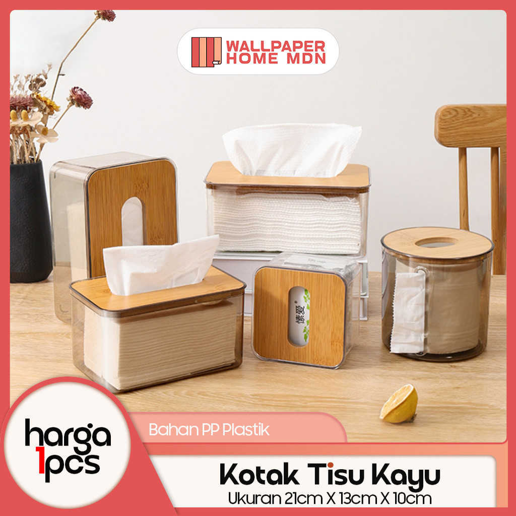 WALLPAPER HOME - Tempat Kotak Tisu Kayu Transparan Aesthetic  Tempat Tissue Kamar Mandi Dapur Modern