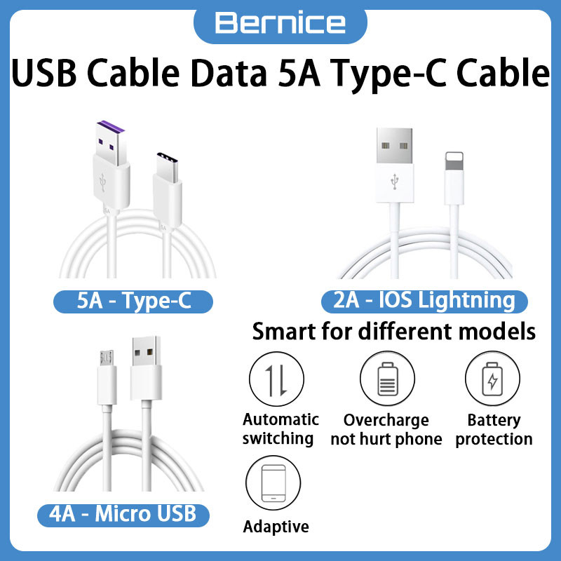 Kable Fast Charging Android Micro USB Cable Data 5A Type-C Cable