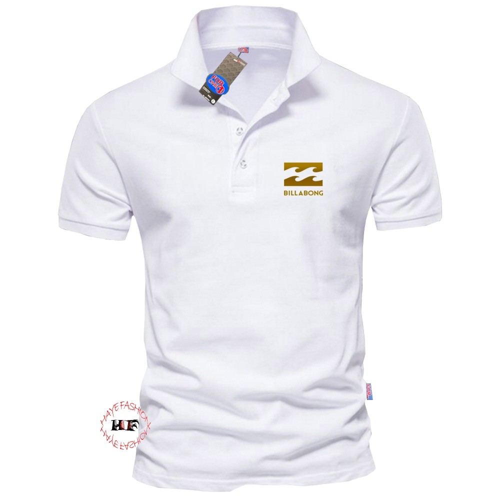 Haye Fashion - Shirt Kaos Polo Billabong Motif Gold - Polo Kerah Dewasa - Polo Pria Terbaru