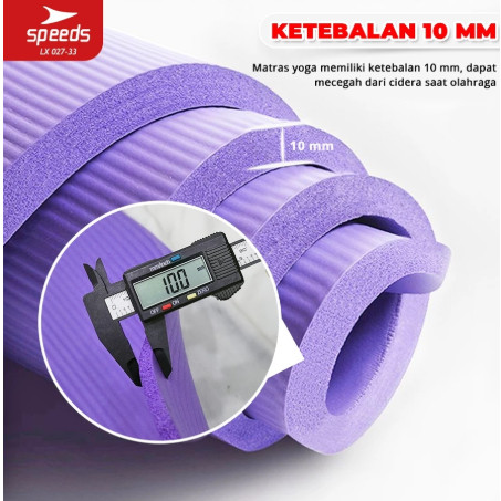 Speeds Yoga Mat 196x115x10mm 20-30mm Matras Yoga Besar Anti Slip Tebal Premium Elastis Karpet 027-33