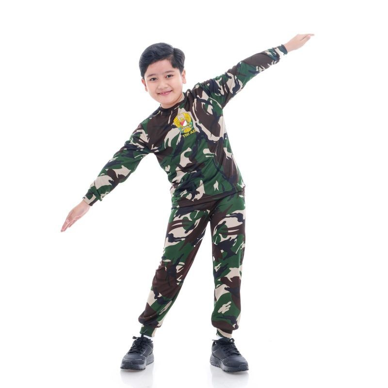 Stelan Baju Anak Loreng Tni Ad Lengan Panjang