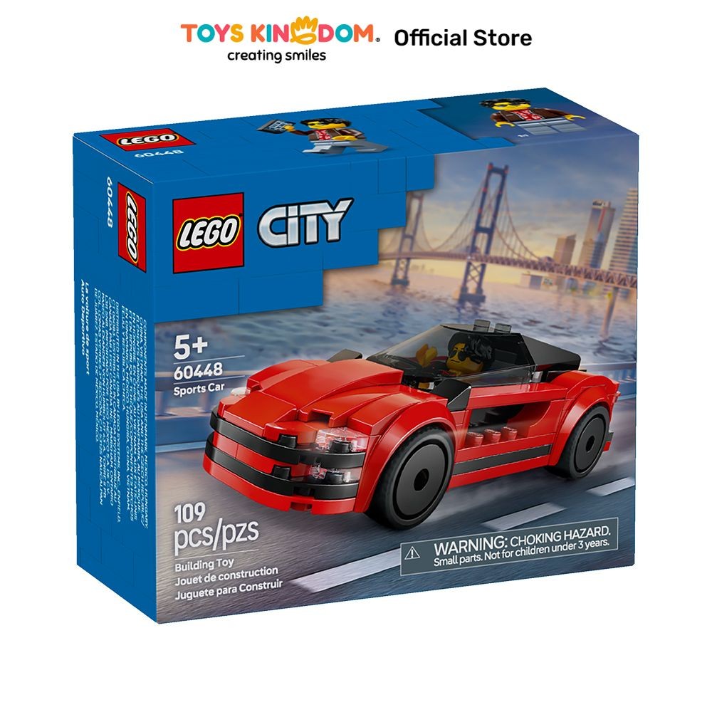 Toys Kingdom LEGO City Sports Car - Merah Brick Building Mobil Balap Blok Konstruksi Koleksi Kendara