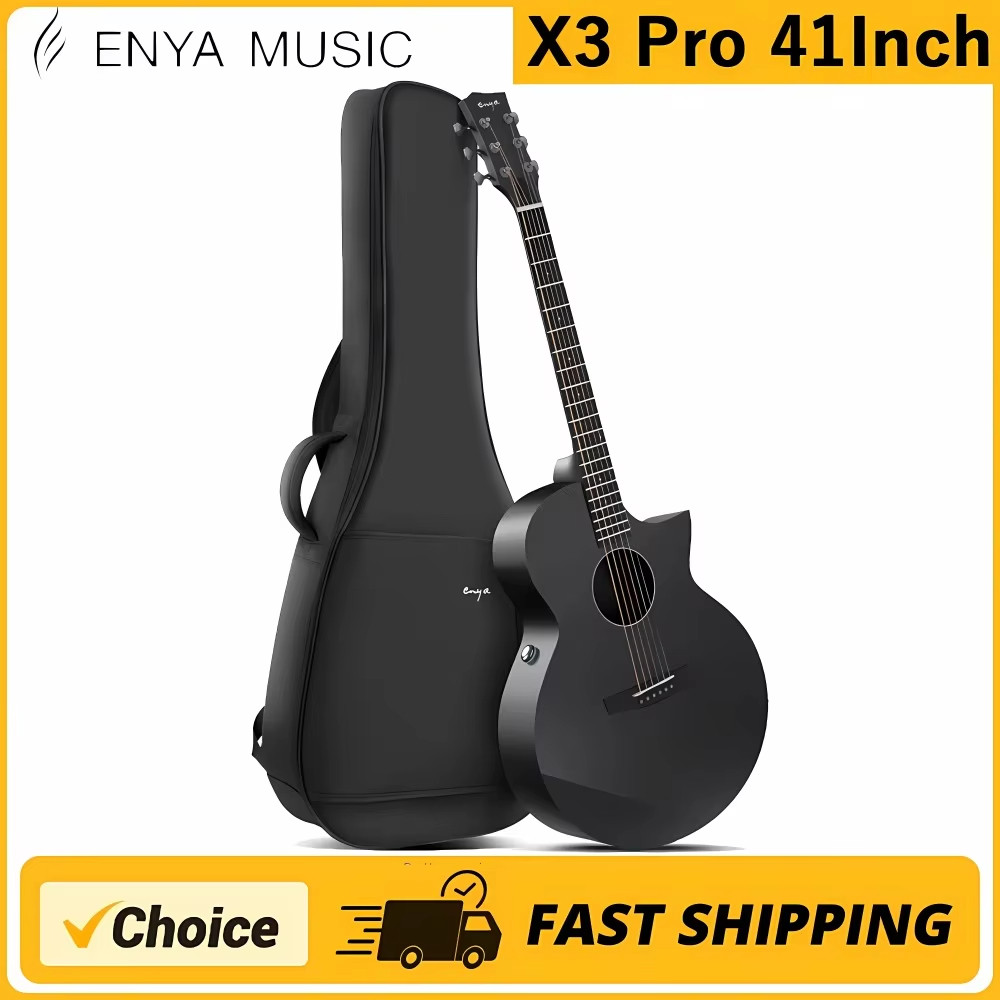 Enya Acoustic Electric Guitar Carbon Fiber X3 Pro Travel Guitar AcousticPlus 41” Full-Sized Guitar C