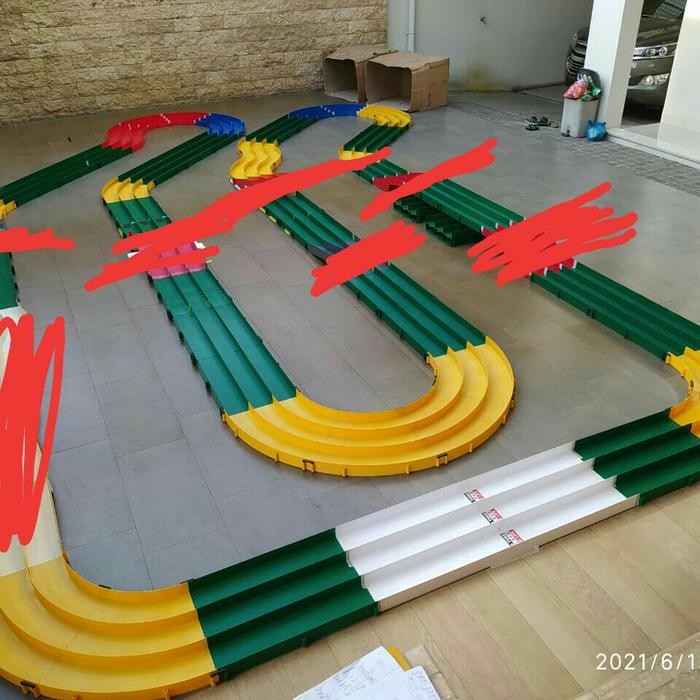 track tamiya 3jalur arena bermain trek tamiya 3jalur track lurus belok