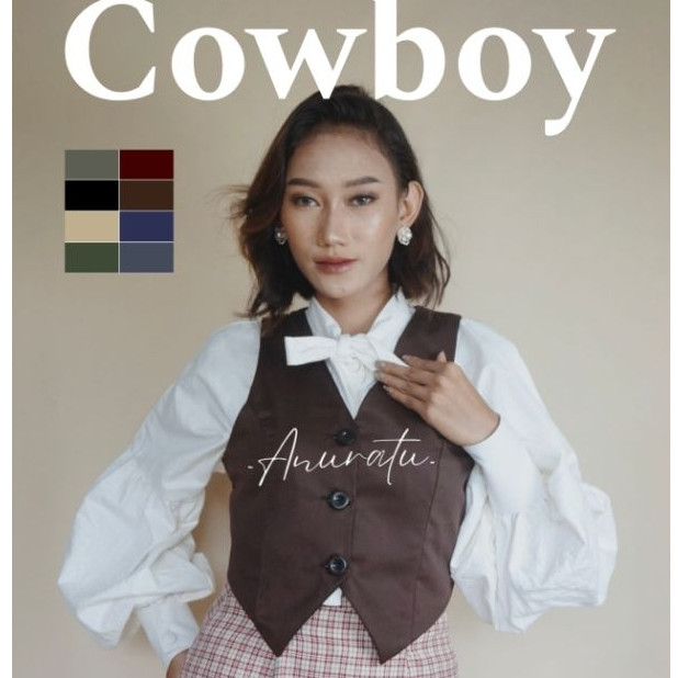 COWBOY Vest Wanita Vintage Aesthetic Retro Pirate|Anuratu Store Official/Terbaru