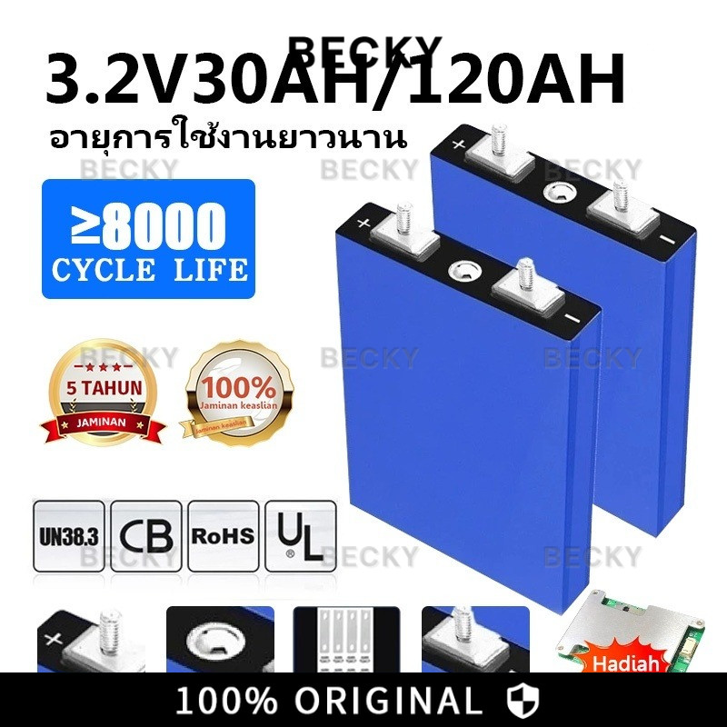 BECKY 8000+Cycle UPS WATERPROOF BMS Battery LiFePO4 3.7V 25AH 30ah High Drain 3C/5C/6C Baru NEW Grad