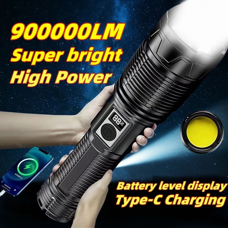 gitata980  Besar Tampilan Digital Senter Led Tactical 100000 Lumens Xhp 50 - Kualitas Cahaya Super T