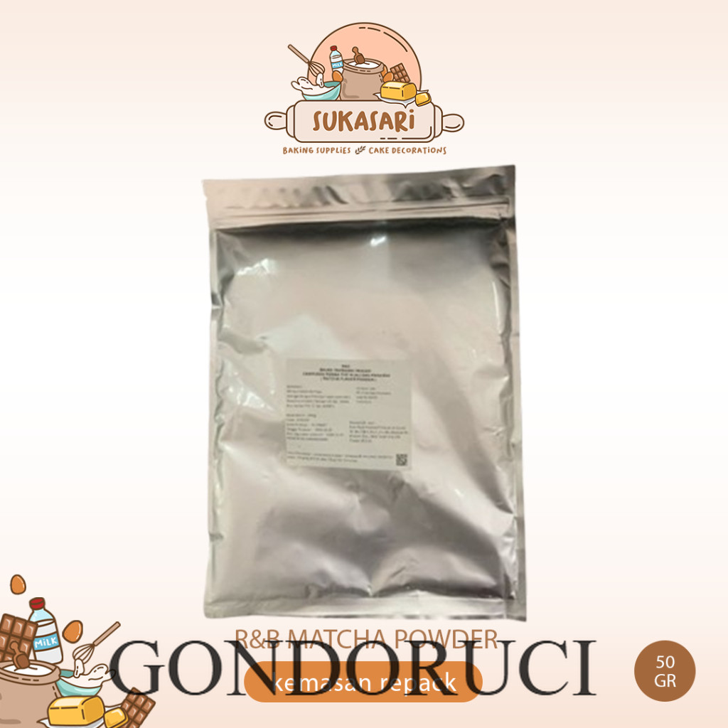 [ GONDORUCI ] R&B Matcha Powder 50gr / RnB Green Tea Powder / Bubuk Teh Hijau 50 gram R And B