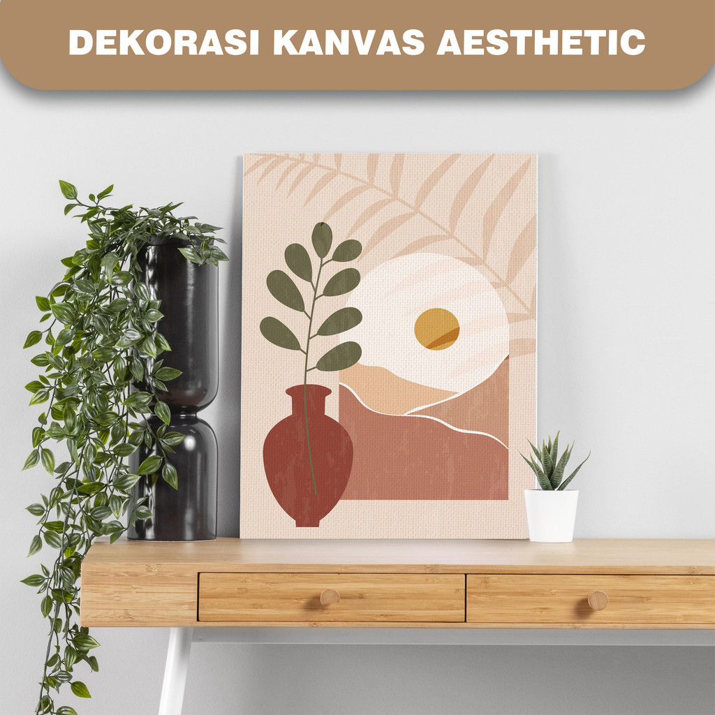 DECORIA | Dekorasi Hiasan Dinding Aesthetic Murah Pajangan Lukisan Kanvas Besar 30x40 cm Untuk Ruang