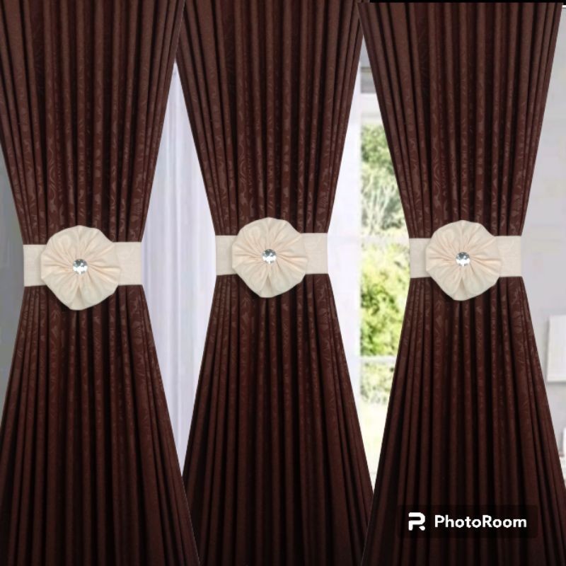 NEW gorden embos jendela minimalis kupu2 ikat tengah hordeng model baru